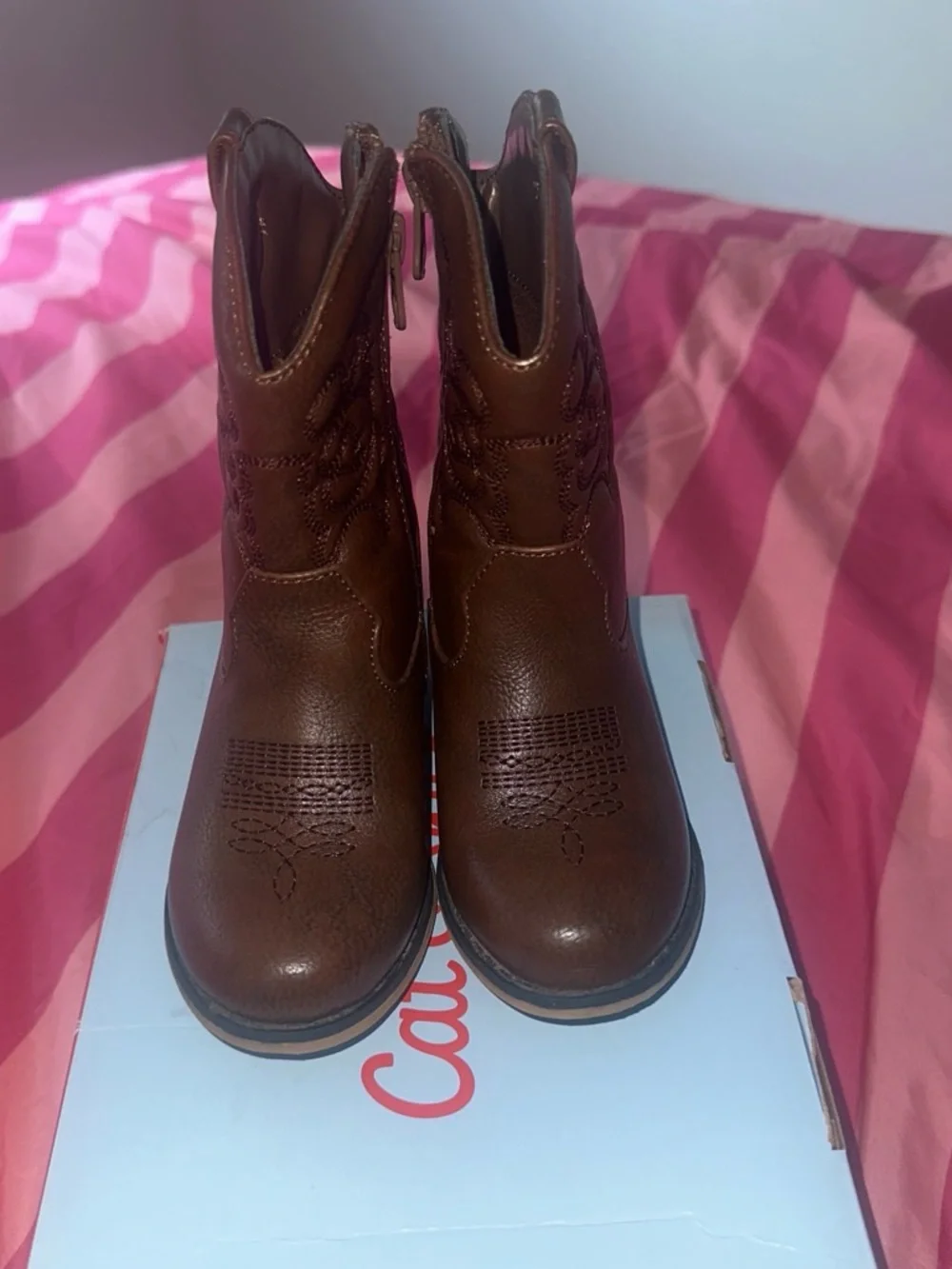 Cat & Jack Cognac Brown Kids' Western Boots
